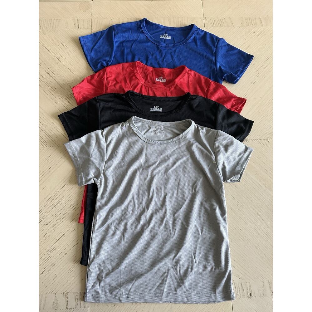Boys 4-Pack Dry Fit T-Shirts, Athletic Performance T Size 7 To 8 Youth